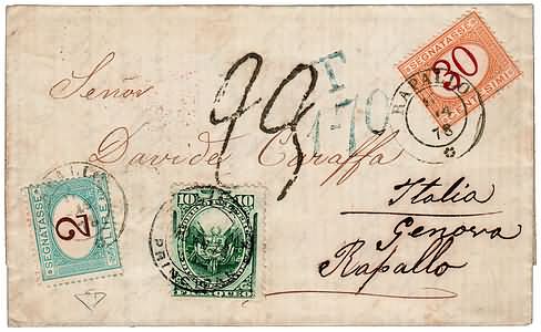 Lot 247 - vie di mare - Ghiglione 1885 Philatelic Auction #94 Lot 247 - vie di mare - Ghiglione 1885 Philatelic Auction #94