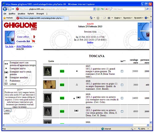 Versione Web con pulsante BID