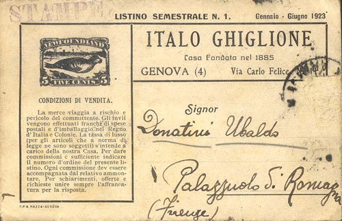 Un nostro listino del 1926